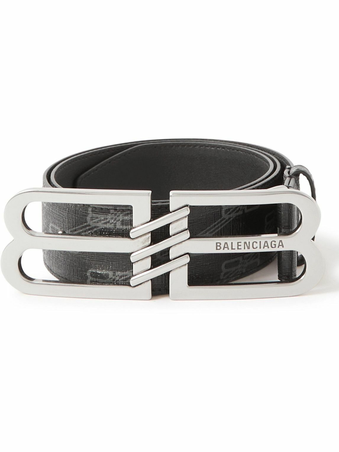 Balenciaga 4cm Logo Embellished Monogrammed Coated Canvas Belt