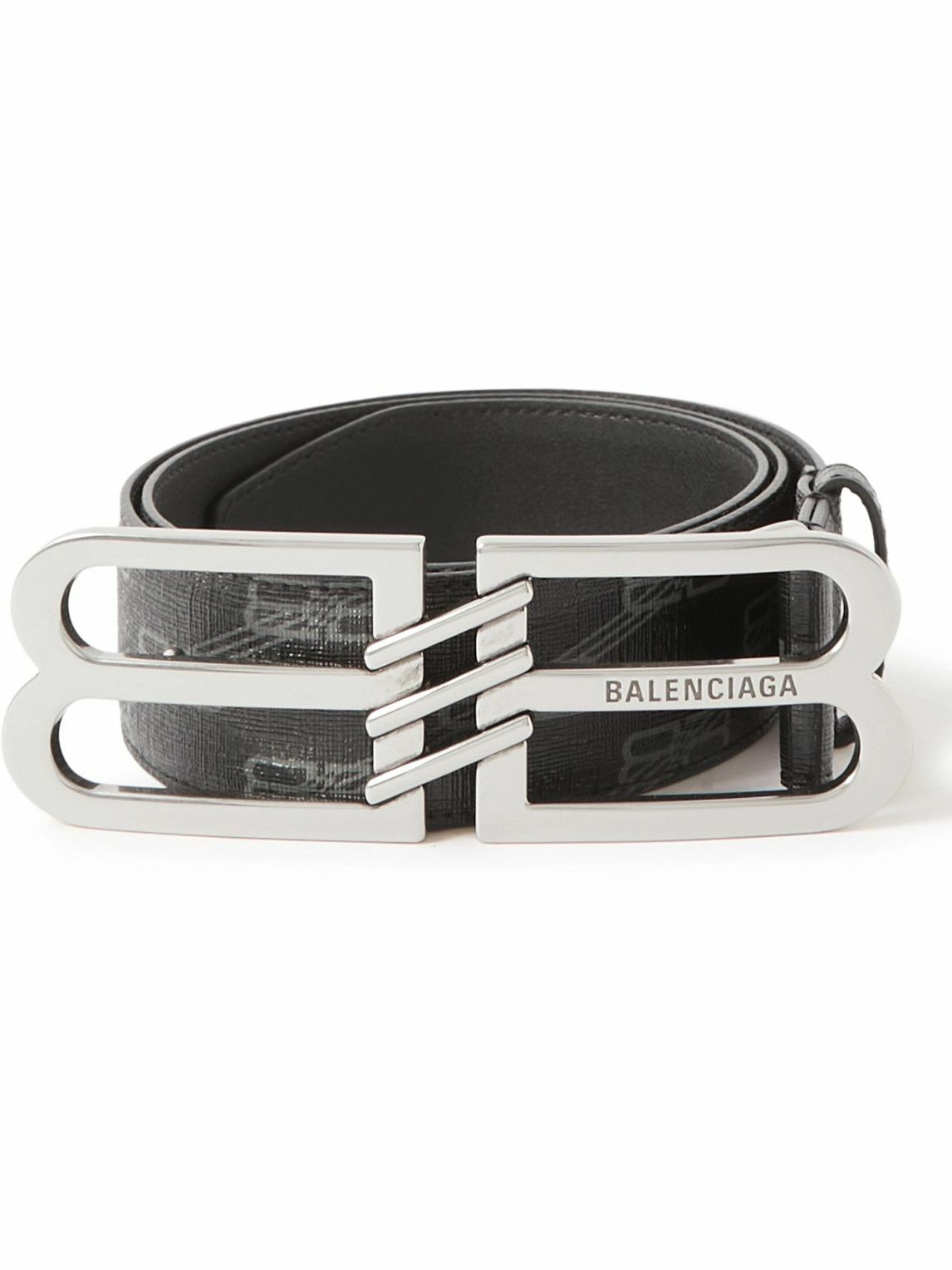 Balenciaga - 4cm Logo-Embellished Monogrammed Coated-Canvas Belt