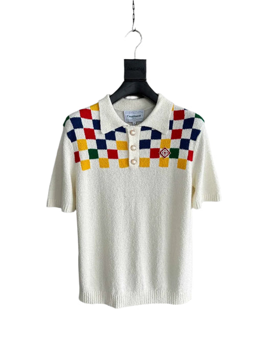 Casablanca Street Colourful Checkered Polo Shirt