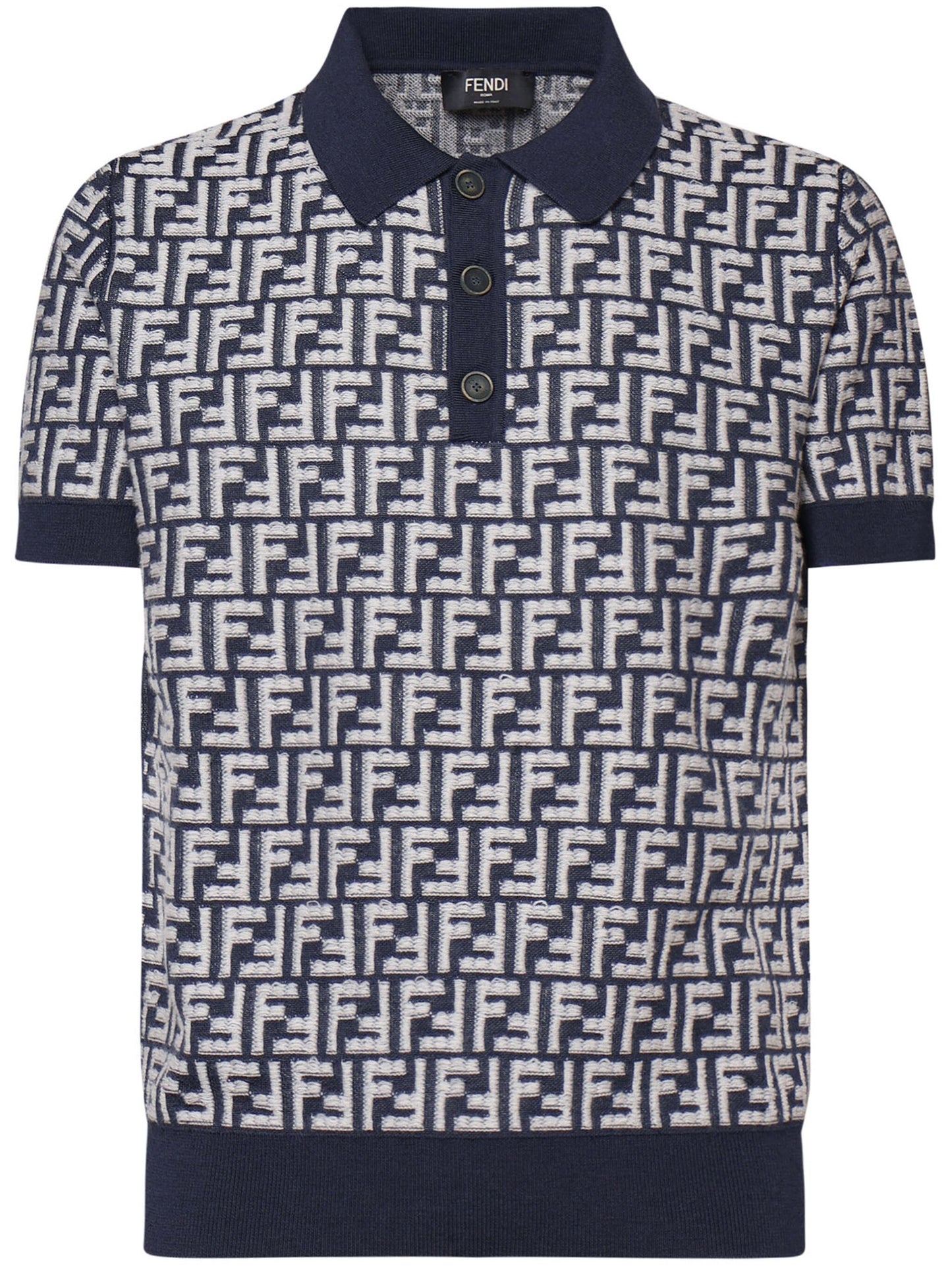 Fendi Monogram-Pattern Polo Shirt