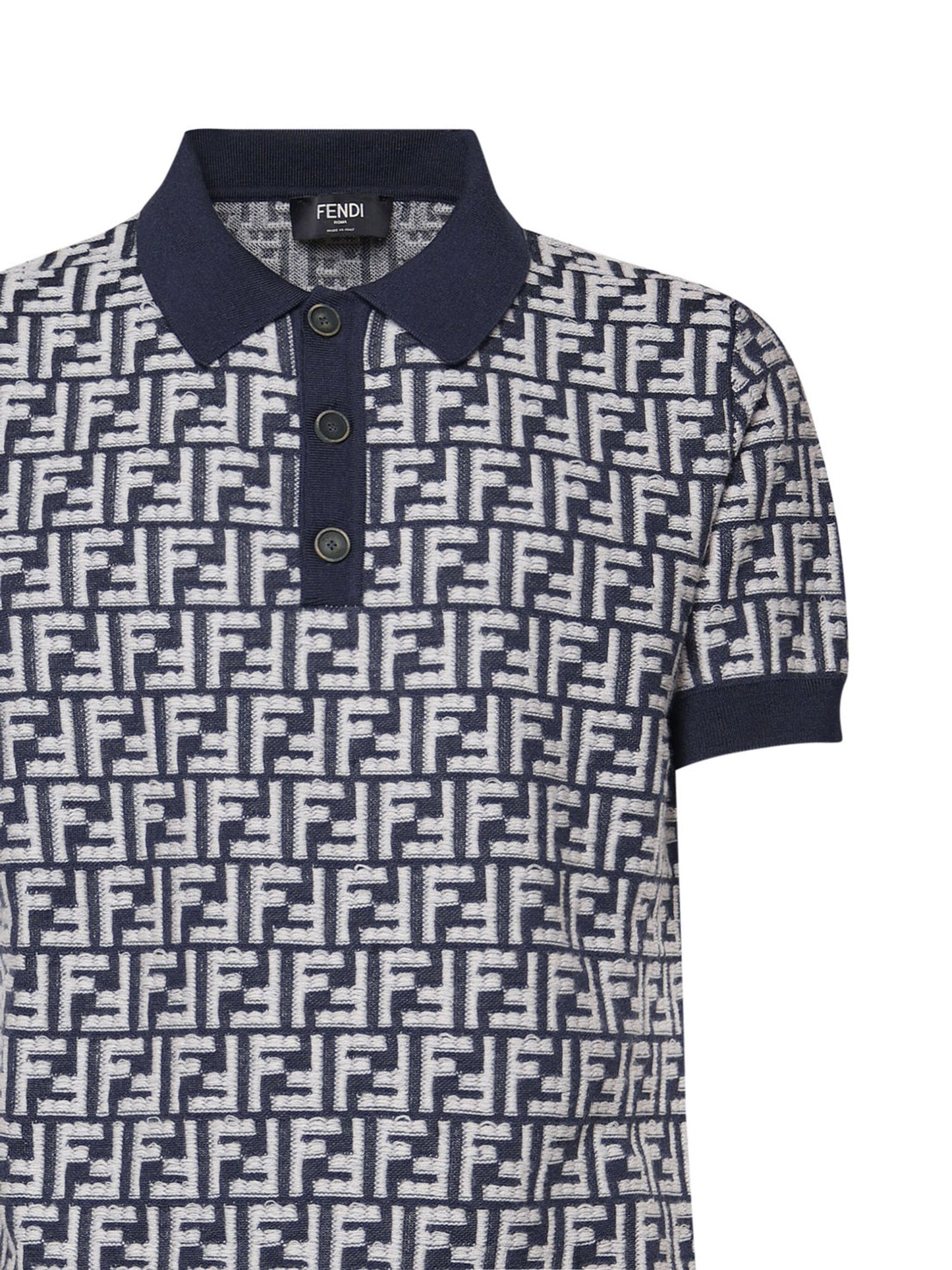 Fendi Monogram-Pattern Polo Shirt