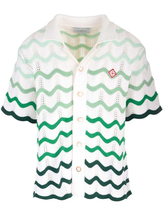 Casablanca Knitted Shirt With Wave Print