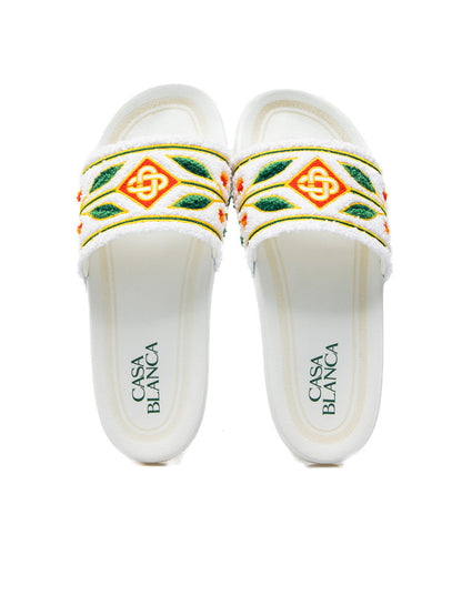 Casablanca Slides Embroid Terry