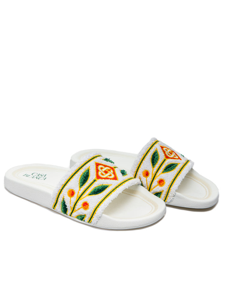 Casablanca Slides Embroid Terry