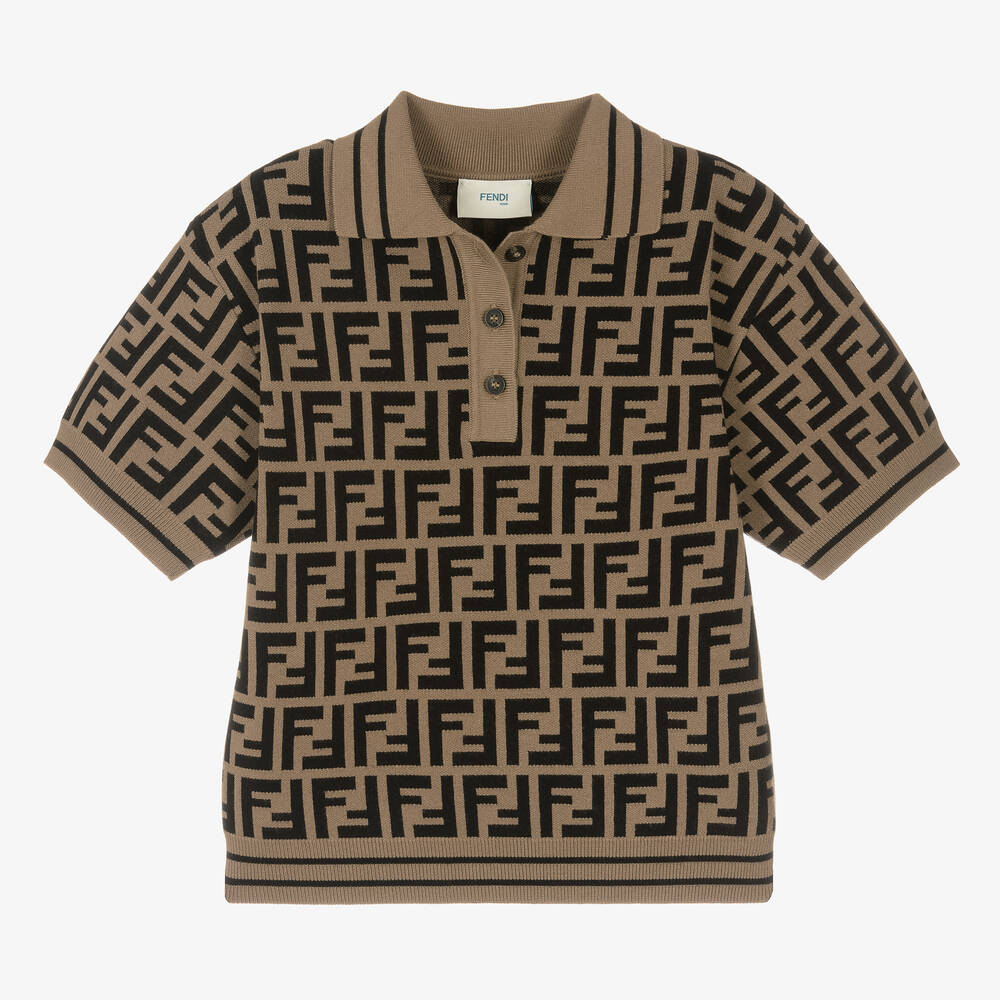 Fendi Monogram-Pattern Polo Shirt