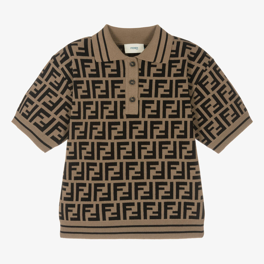 Fendi Monogram-Pattern Polo Shirt