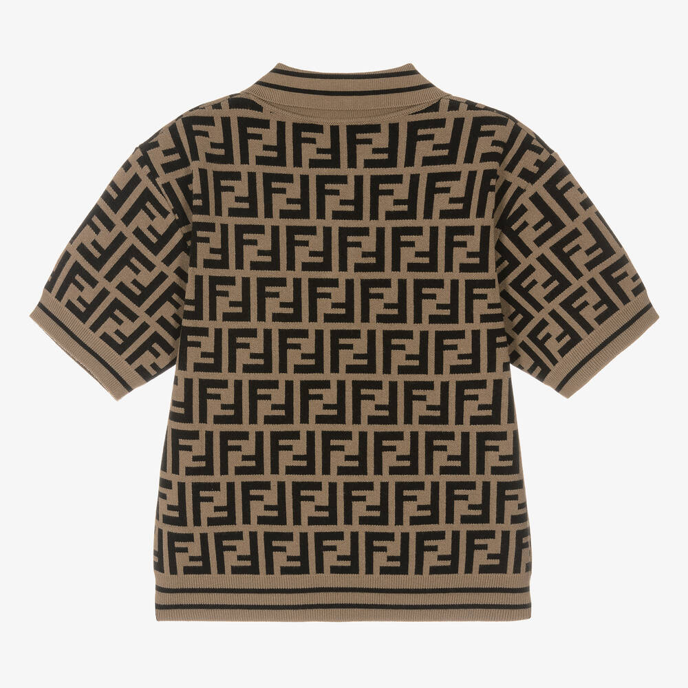 Fendi Monogram-Pattern Polo Shirt