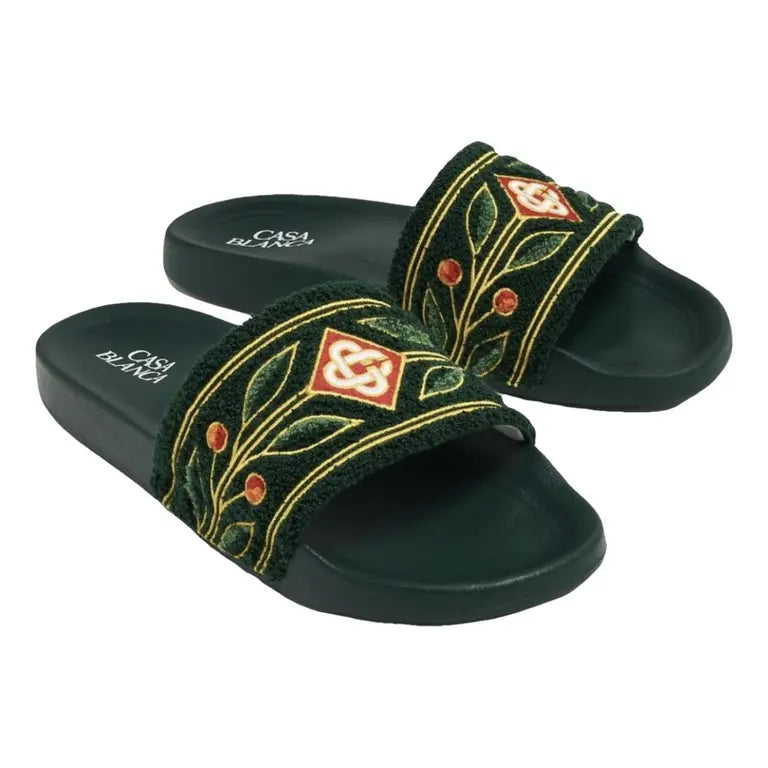 Casablanca Slides Embroid Terry