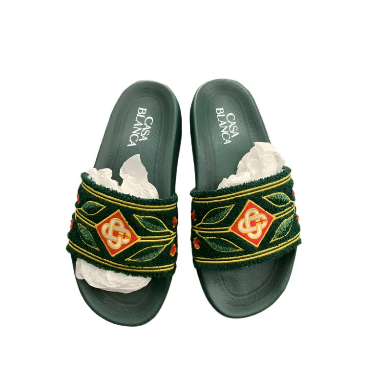 Casablanca Slides Embroid Terry