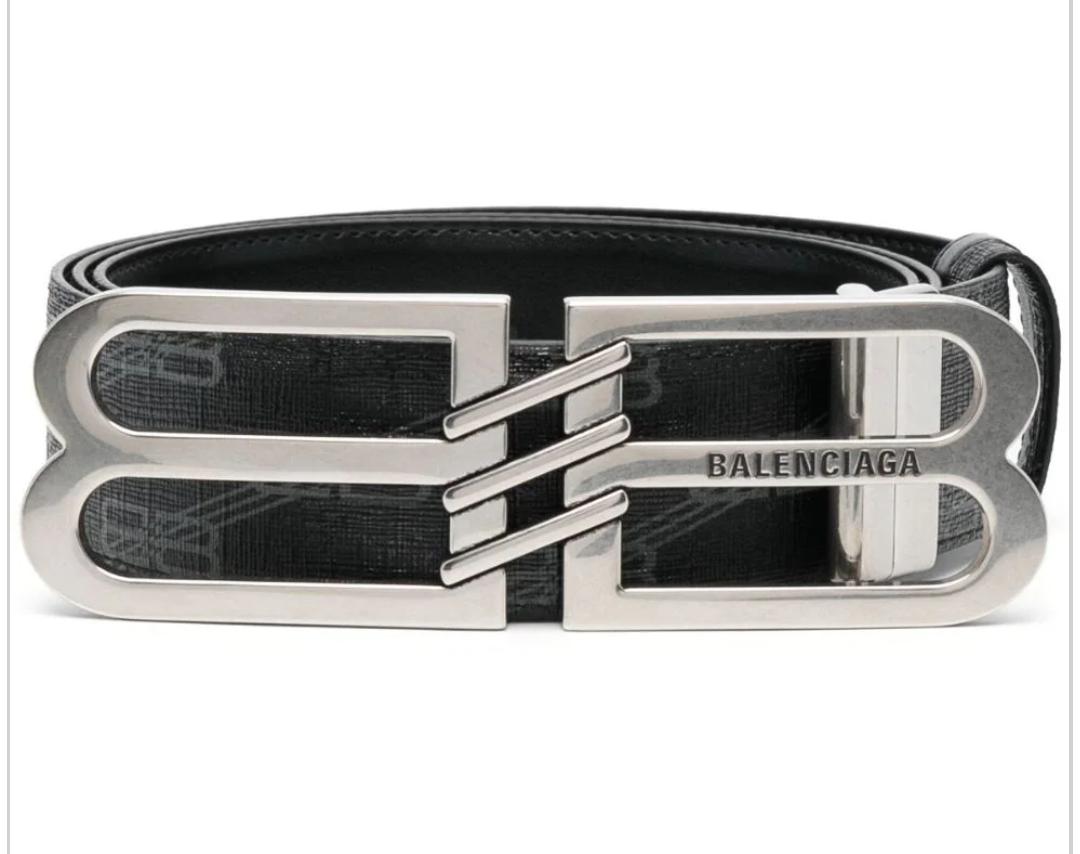 Balenciaga - 4cm Logo-Embellished Monogrammed Coated-Canvas Belt