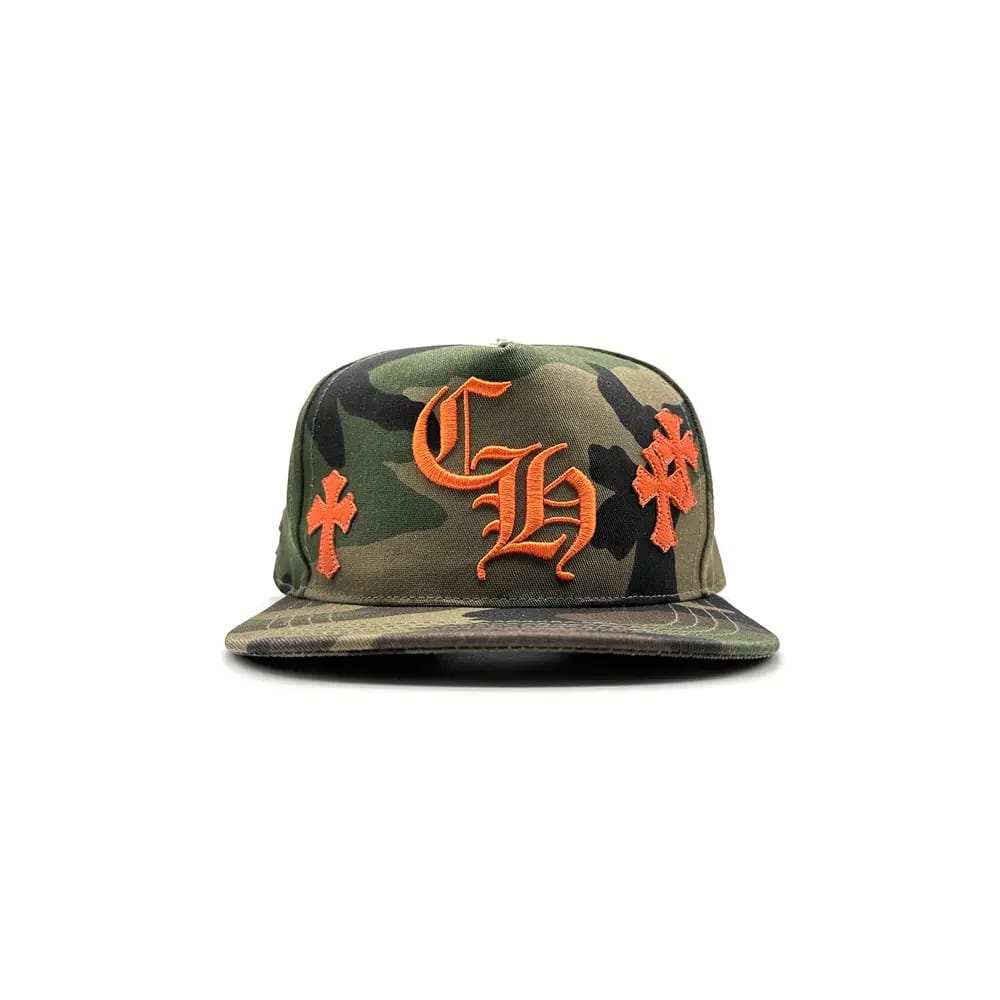 Chrome Hearts 'Camo Orange Crosspatch' Baseball Hat