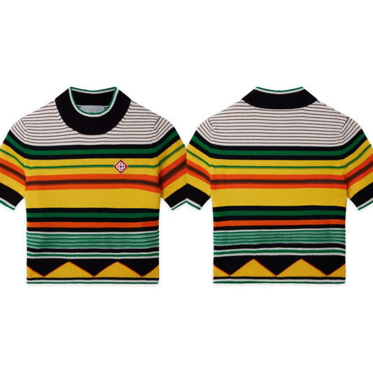 Casablanca 'Striped Wool' Knit T-shirt