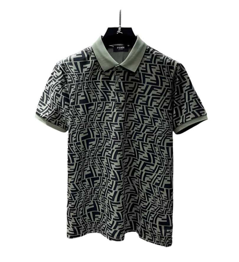 Fendi Monogram-Pattern Polo Shirt