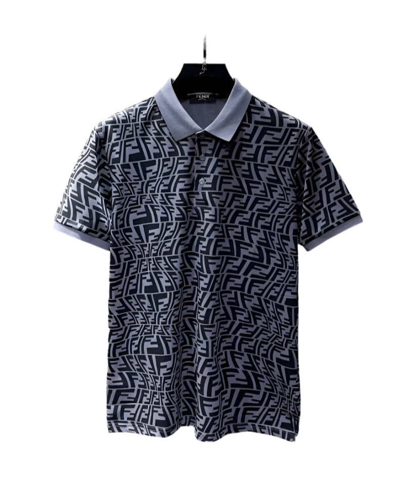 Fendi Monogram-Pattern Polo Shirt