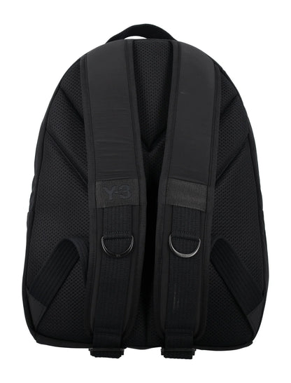 Y-3 Logo Strap Pocket Detailed Zip-Up Backpack